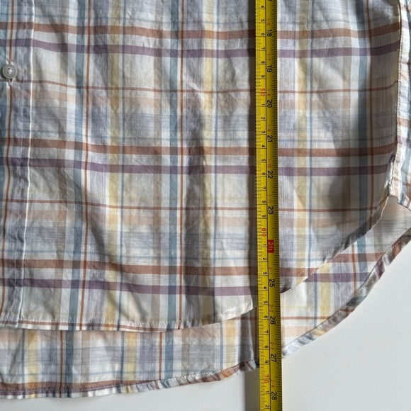 Frank & Eileen Eileen Relaxed Button-Up Shirt in Sand Purple Plaid M Medium - Picture 5 of 11